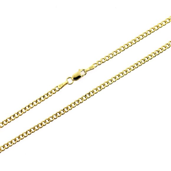Real 10K Yellow Gold 2mm Cuban Link Chain Necklace 20" inch - Picture 3 of 6